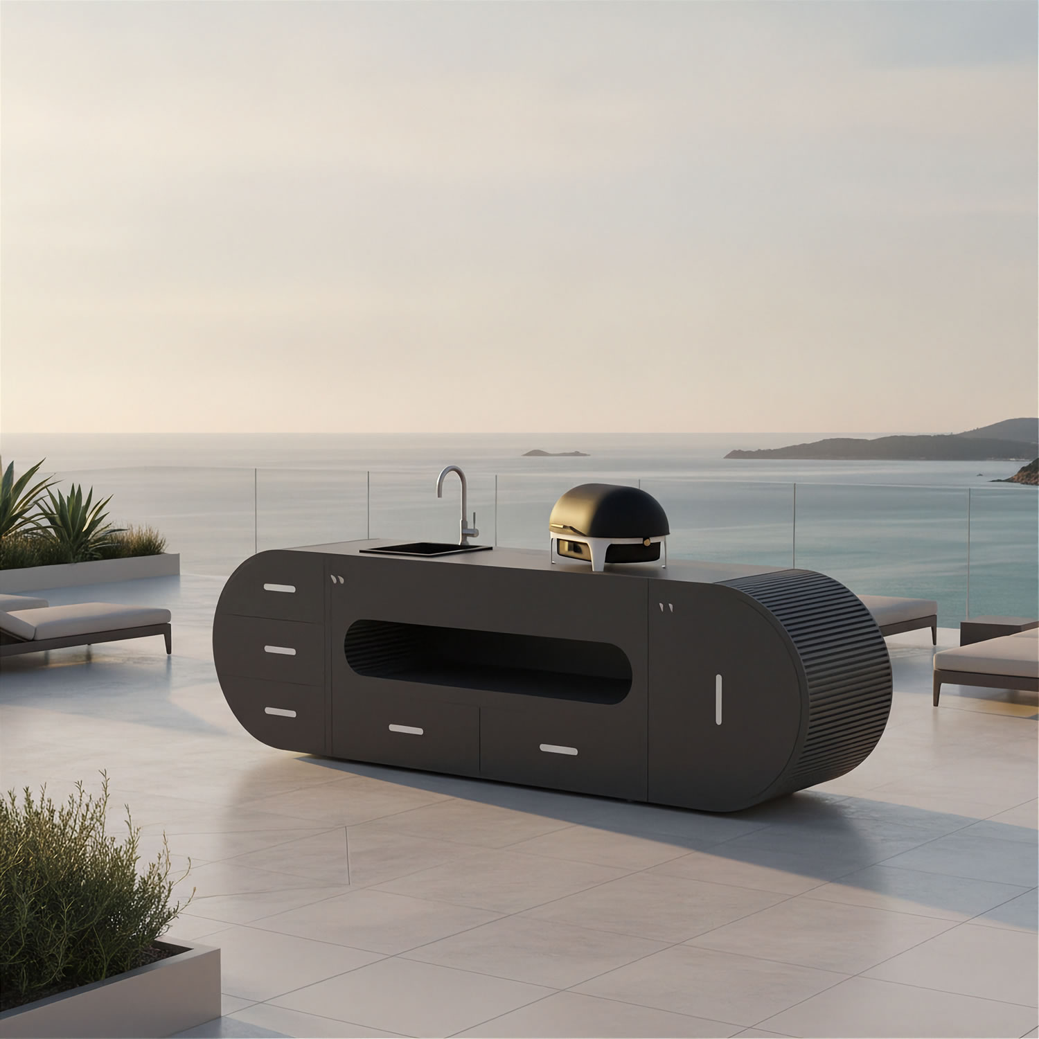 ACESO ELITE Luxury Outdoor Kitchen With Basin & Mixer Tap