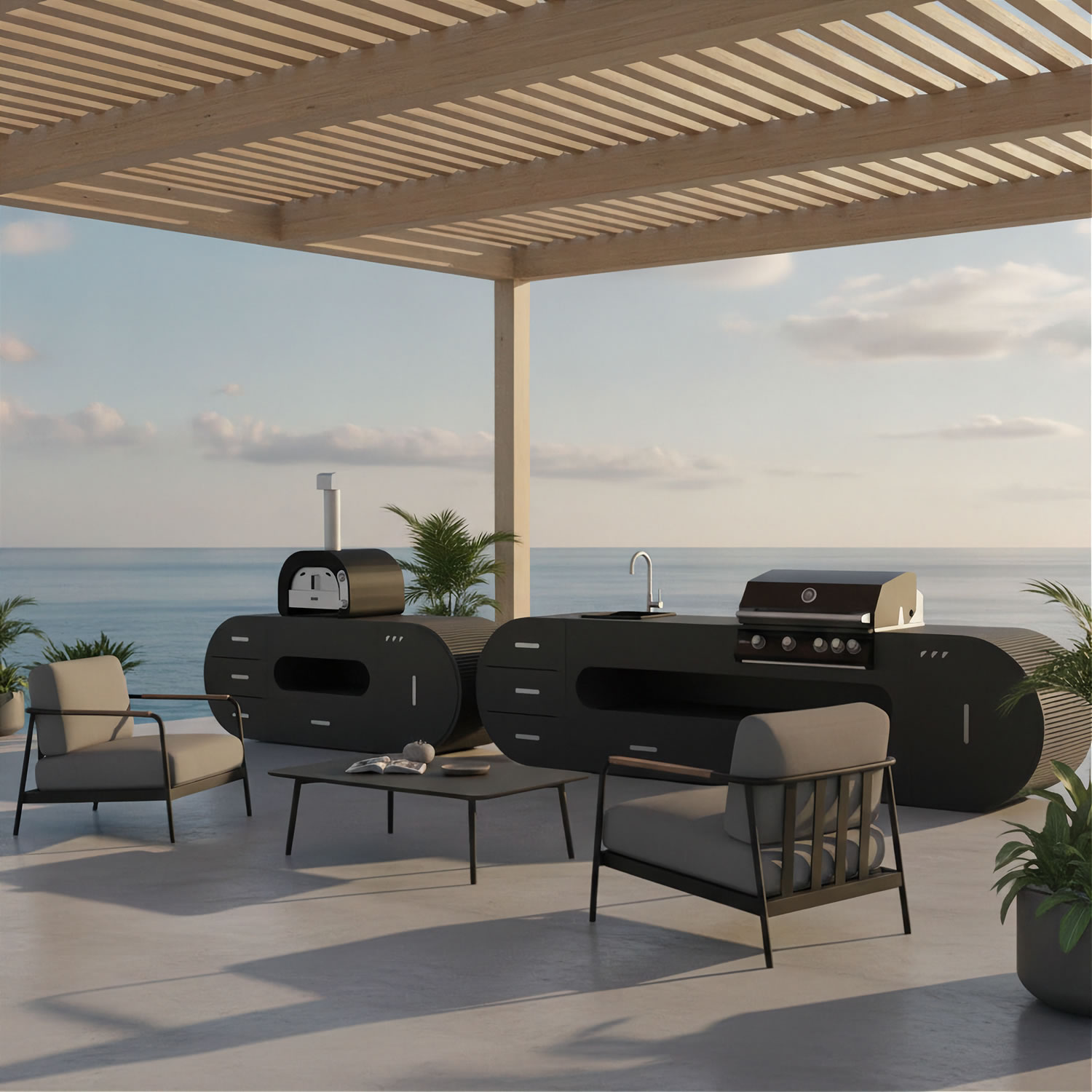 ACESO Luxury Outdoor Kitchen Header - 333