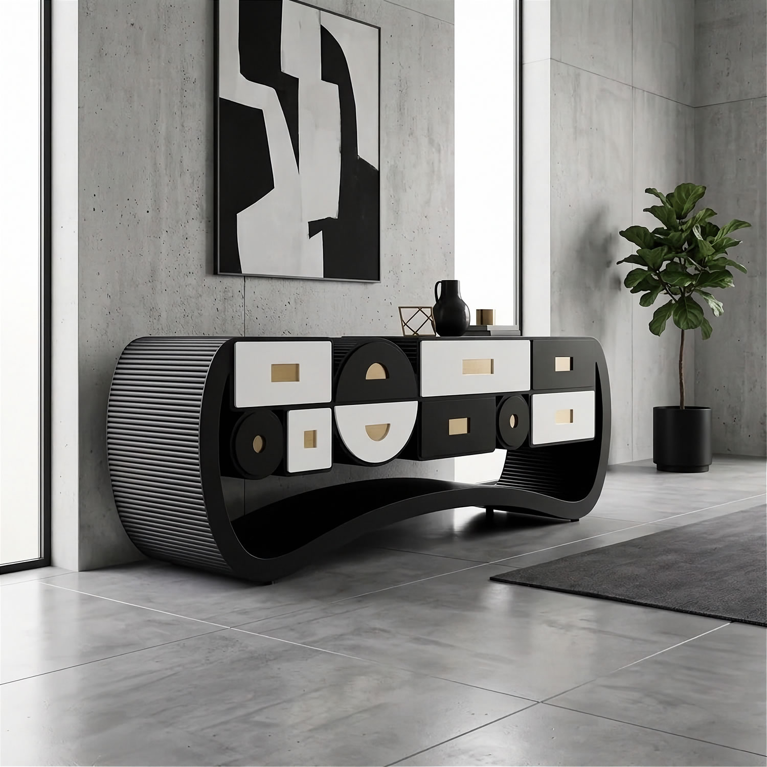 Subdued Suspense #01 Single Edition Sideboard by ACESO - That Precisely Imprecise Luxury Furniture Brand.