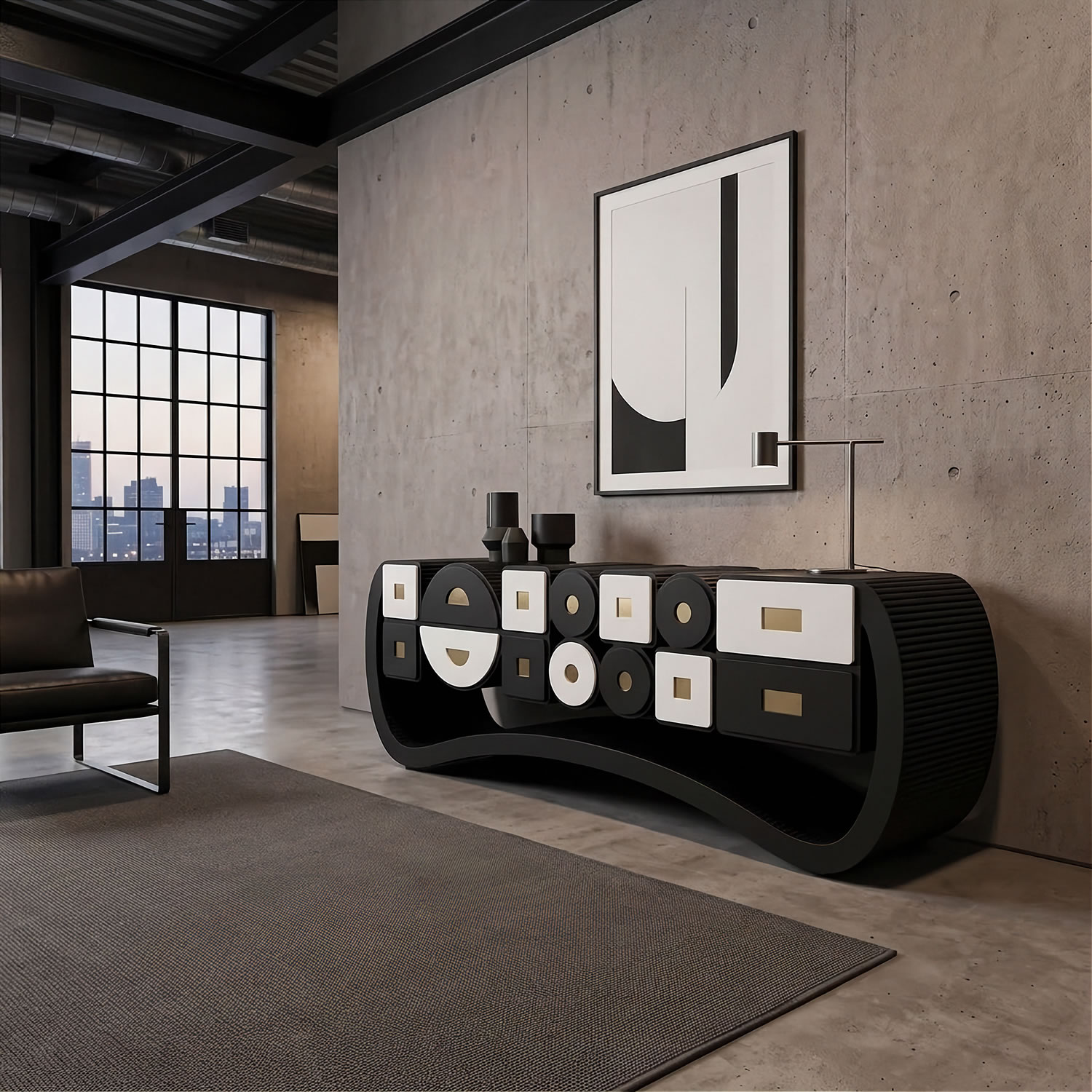 Subdued Suspense #01 Single Edition Sideboard by ACESO - That Precisely Imprecise Luxury Furniture Brand.