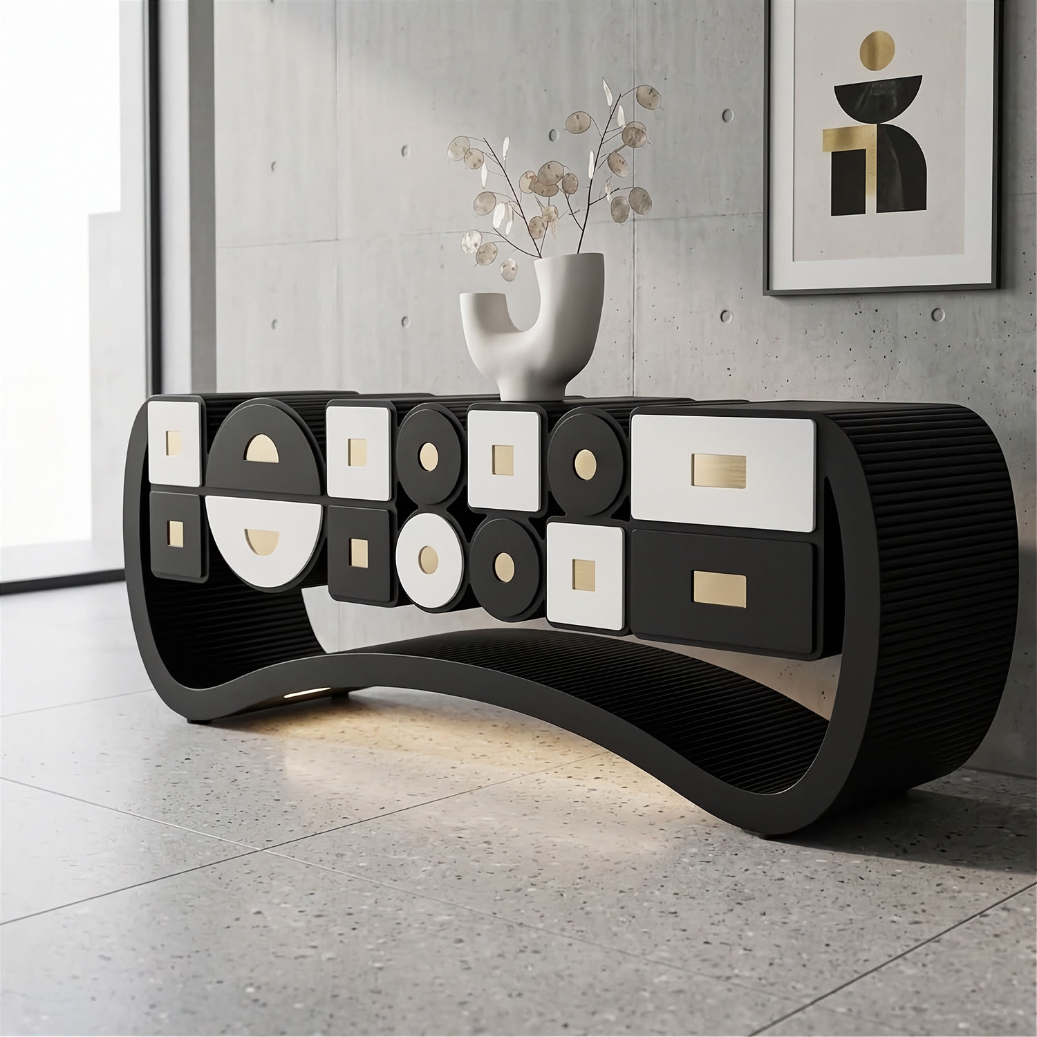 Subdued Suspense #01 Single Edition Sideboard by ACESO - That Precisely Imprecise Luxury Furniture Brand.