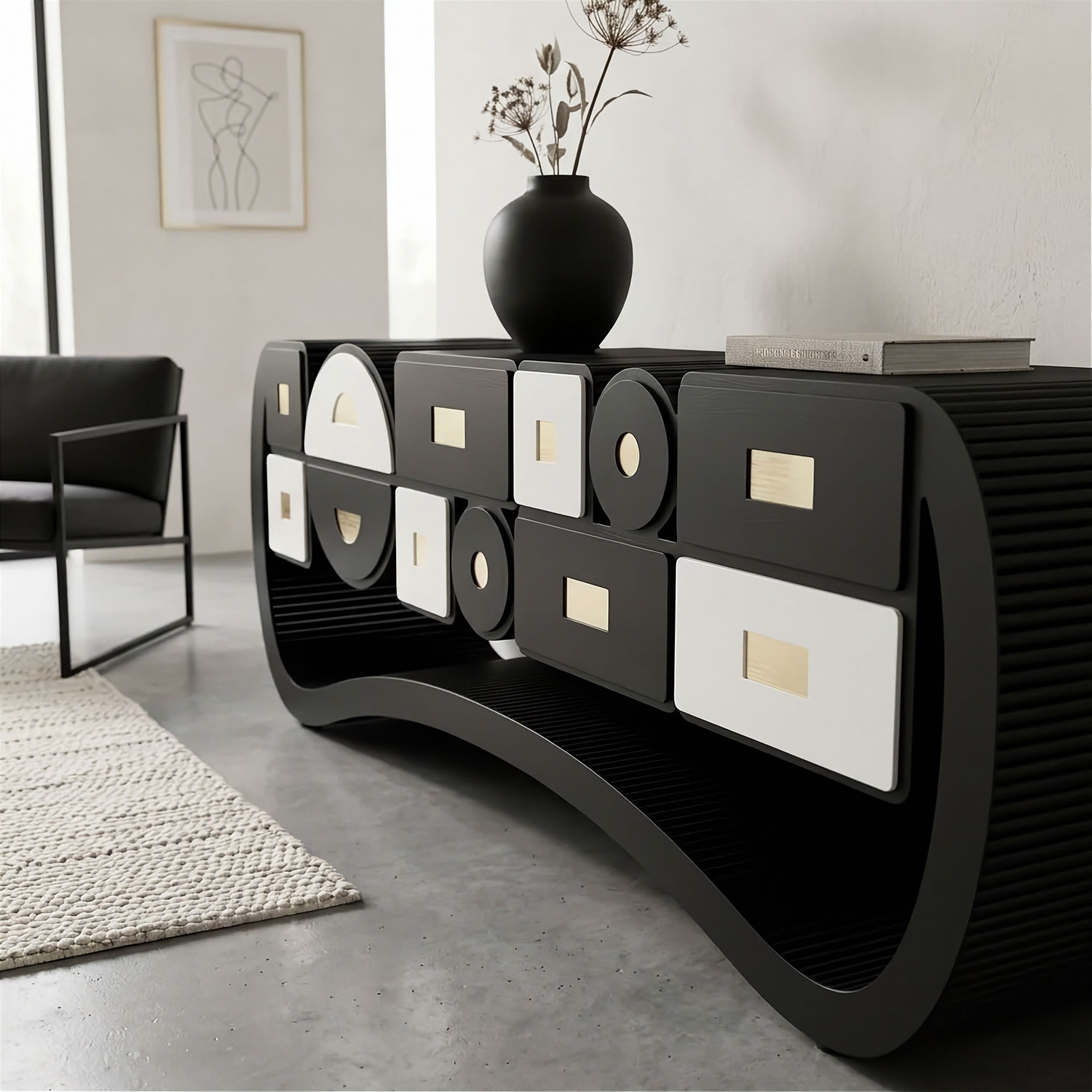 Subdued Suspense #02 Single Edition Sideboard by ACESO - That Precisely Imprecise Luxury Furniture Brand.