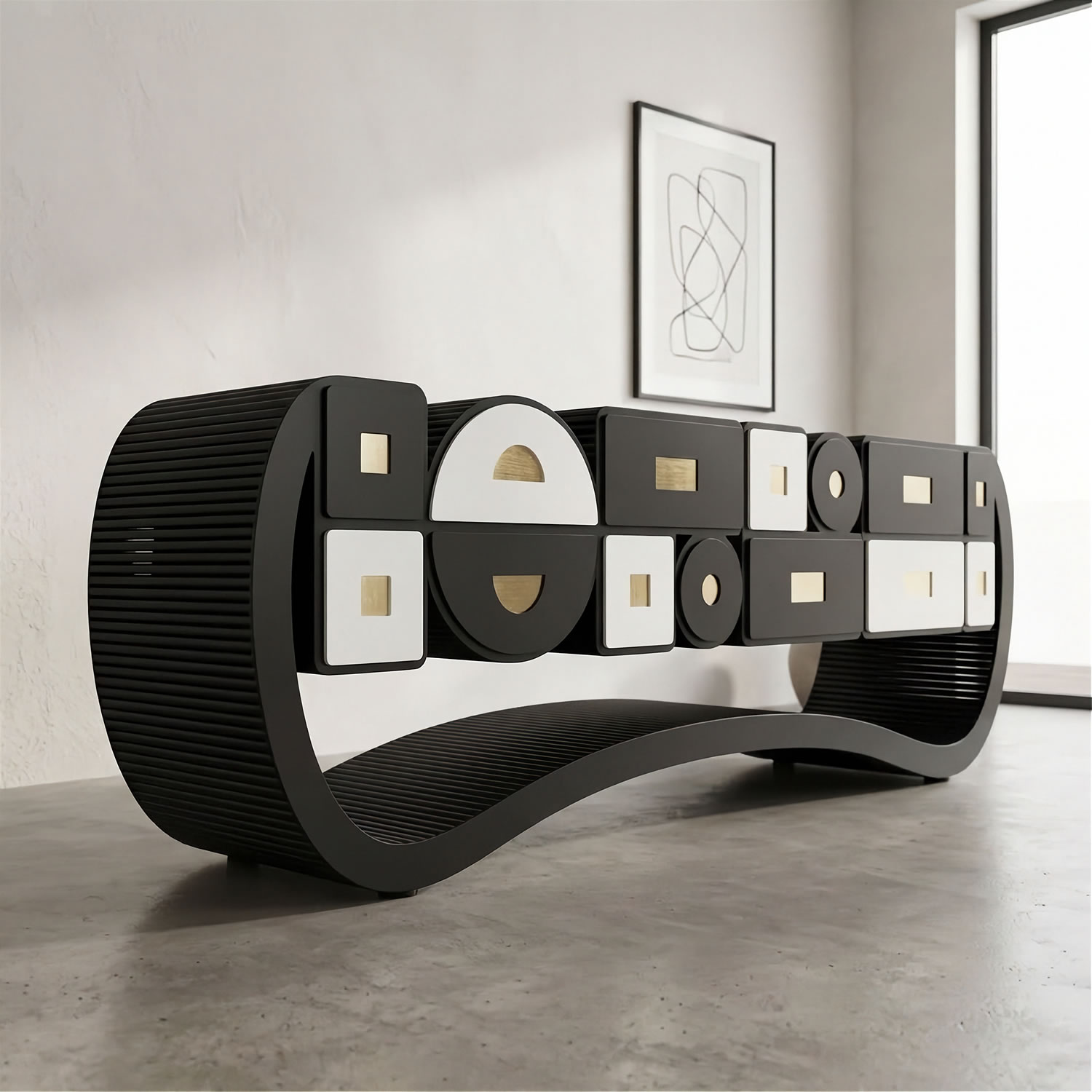 Subdued Suspense #02 Single Edition Sideboard by ACESO - That Precisely Imprecise Luxury Furniture Brand.